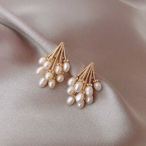 *DEBBY* Gold x Pearl Fashion Stud Earrings